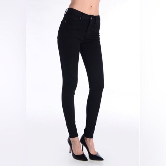 NWT Just Black Denim 9" Rise Over Dye Skinny Jeans Black Made In USA BP1112 - Picture 4 of 16